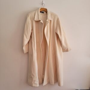 Vintage 60s Miss Abbmoor High Quality Wool Double Breasted Coat Cream XL- XXL